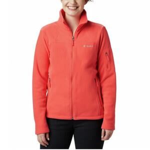 Columbia Fast Trek‎ Women’s Peach Pink Full Zip 3 Pockets Fleece Jacket Size L